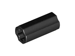 Technic Axle Connector Smooth [with x Hole + Orientation] / Black