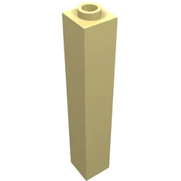 Brick 1 x 1 x 5 with Blocked Open or Hollow Stud / Light Yellow