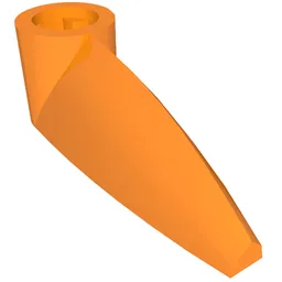 Technic Tooth 1 x 3 with Axle Hole [Hollow Underside] / Orange