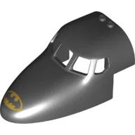 Aircraft Fuselage Curved Forward 6 x 10 Top with Yellow Batman Logo / Black