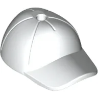 Hat / Cap Short Curved Bill with Seams and Hole on Top / White
