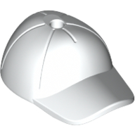 Lego Hat / Cap Short Curved Bill with Seams and Hole on Top / White