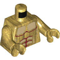 Lego Torso Armor with Gold Plated Muscles Outline Print, Pearl Gold Arms and Hands / Pearl Gold