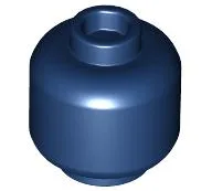 Minifigure, Head (Plain) / Dark Blue