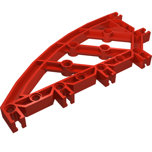 Lego Znap Beam 16, 14 Holes, Curved / Red