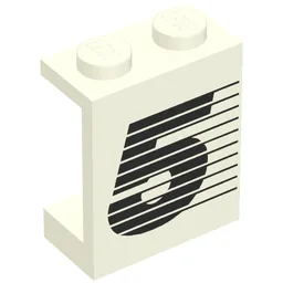 Panel 1 x 2 x 2 with Number 5 Print [8850] / White