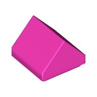 Lego Brick Sloped Double 45° 1 x 1 / Dark Pink