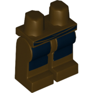Lego Hips and Dark Brown Legs with Jedi Robe Print / Dark Brown