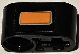 Technic, Liftarm Thick 1 x 2 - Axle Hole with Orange Blinker Light with Silver Outline Pattern (Sticker) - Set 42111
