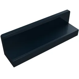 Panel 1 x 4 x 1 with Rounded Corners [Thick Wall] / Black