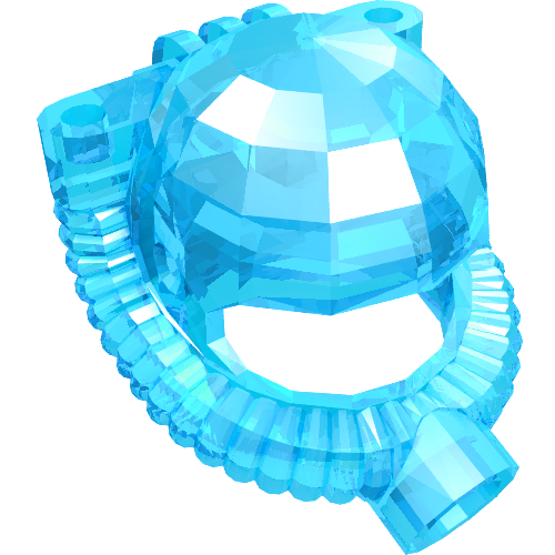 Lego Helmet Underwater with Hose / Trans-Light Blue