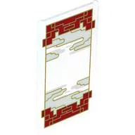 Glass for Window 1 x 4 x 6 with Asian Gold/Red Decoration Print / Opal Trans-Clear