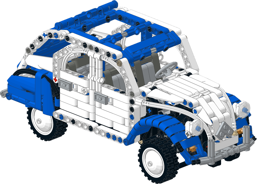 Lego Citroen 2CV Dolly White/Blue Roof