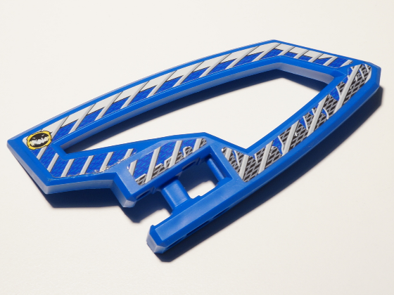 Lego Technic, Panel RC Car Panel Flexible Right with Dirt Crusher Logo and Gray Stripes on Blue and Black Background Pattern (Stickers) - Set 8369-2 / Blue