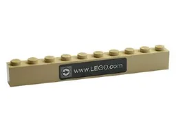 Brick 1 x 10 with 'www.LEGO.com' Pattern (Sticker) - Set 3579