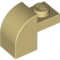 Brick Curved 1 x 2 x 1 1/3 with Curved Top / Tan