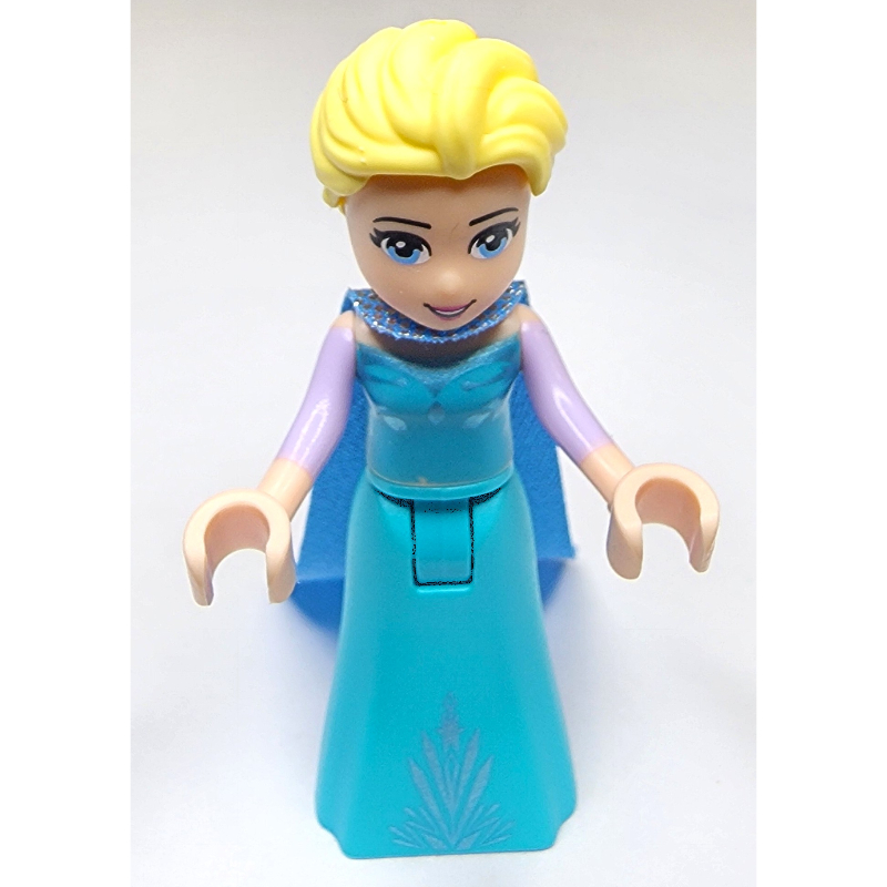 Lego Elsa - Medium Azure Dress, Medium Blue Cape - Closed Mouth