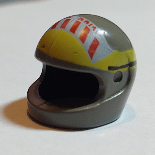 Lego Helmet, Standard with Red Stripe Print Large (A-wing) / Dark Gray