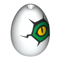 Food Egg with 1.5mm Hole with Yellow Eye Print / White