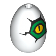 Lego Food Egg with 1.5mm Hole and Yellow Eye Print / White