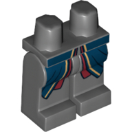 Lego Hips and Dark Bluish Gray Legs with Dark Blue and Red Robe Print / Dark Bluish Gray