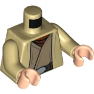 Torso, Robe, Dark Tan Undershirt and Belt with Buckle and Pouch Print, Tan Arms, Light Nougat Hands / Tan