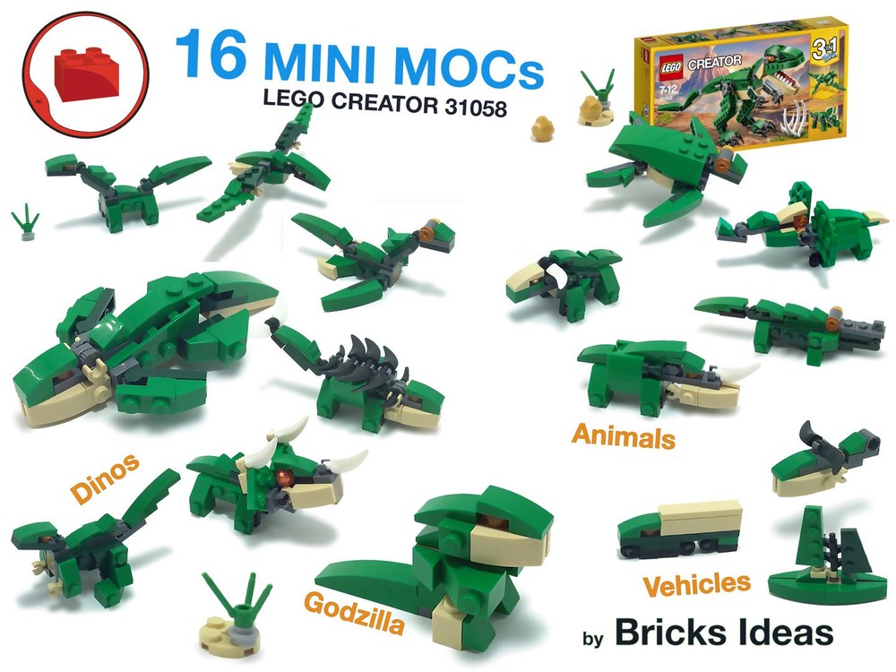Lego 16 in 1 mini MOCs - Lego Creator 31058 set