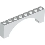 Brick Arch 1 x 8 x 2 Raised / White