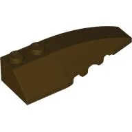 Brick Wedged, Curved 6 x 2 Right, Smooth Inner Walls / Dark Brown