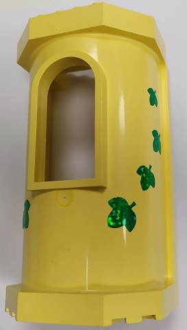 Lego Belville Wall, Tower with Window with 8 Green Glitter Leaves Pattern on Both Sides (Stickers) - Set 5805