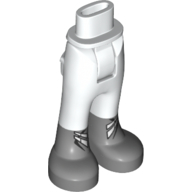 Lego Minidoll Hips and Trousers with Back Pockets and Light Bluish Gray Boots, White Laces Print / White