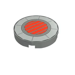 Tile Round 2 x 2 with Podracer Vent Print
