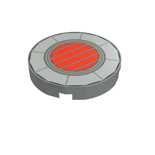 Lego Tile Round 2 x 2 with Podracer Vent Print