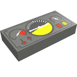 Tile 1 x 2 with Avionics Black and Green Print / Dark Bluish Gray