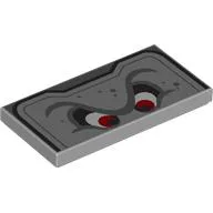 Tile 2 x 4 with Thwomp Face, Top Half, Red Eyes Print / Light Bluish Gray