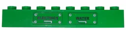 Brick 1 x 8 with Black 'ELECTRICS' and 'WATER' Panels Pattern (Sticker) - Set 7898
