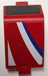 Technic, Panel Curved 3 x 5 x 3 with Blue, White and Red Stripes and Black Rectangle Pattern Model Left Side (Stickers) - Set 42125