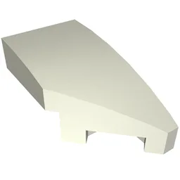 Brick Wedged, Curved 2 x 1 with Stud Notch Right / Metallic Silver