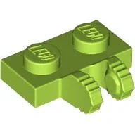 Hinge Plate 1 x 2 Locking with 2 Fingers on Side, 7 Teeth / Lime