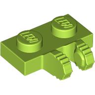 Lego Hinge Plate 1 x 2 Locking with 2 Fingers on Side, 7 Teeth / Lime