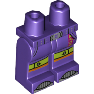 Lego Hips and Dark Purple Legs with Lime Knee Straps, Silver Toes Print / Dark Purple