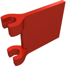 Flag 2 x 2 Square, Flat Clip Edge [Thick Clips] / Red