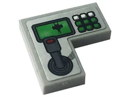 Tile 2 x 2 Corner with Control Panel with Joystick, Hook and Buttons Pattern (Sticker) - Set 42108