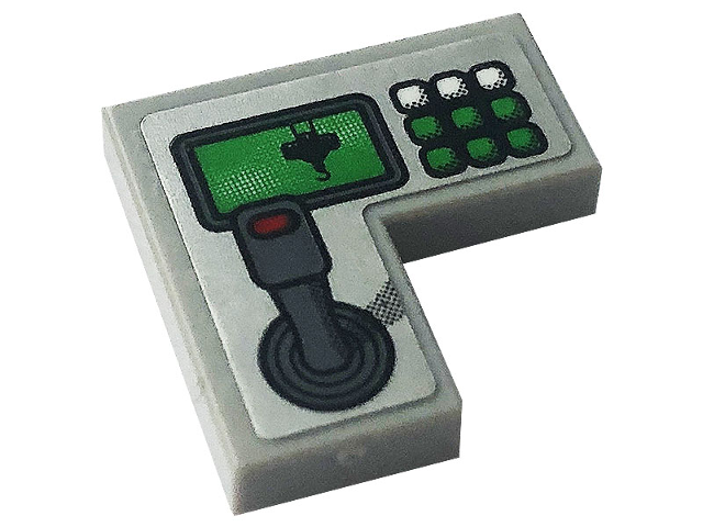 Lego Tile 2 x 2 Corner with Control Panel with Joystick, Hook and Buttons Pattern (Sticker) - Set 42108