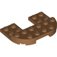 Plate Round Corners Double 4 x 6 with 2 x 2 Cutout and 2 x 6 Raised Studs / Medium Nougat