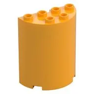 Cylinder Half 2 x 4 x 4 / Bright Light Orange