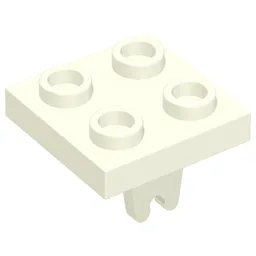 Plate Special 2 x 2 with Wheel Holder Bottom / White
