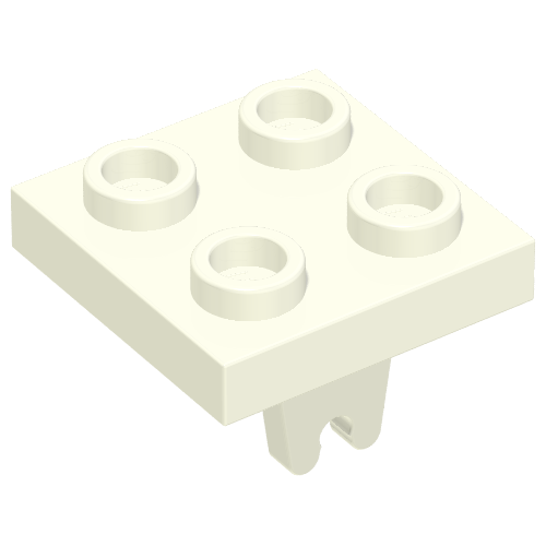 Lego Plate Special 2 x 2 with Wheel Holder Bottom / White