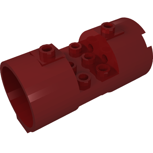 Lego Cylinder 3 x 6 x 2 2/3 Horizontal Solid Studs / Dark Red