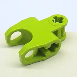 Technic Axle Connector 2 x 3 with Ball Socket [Closed Sides, Squared Ends, Open Lower Axle Holes] / Lime